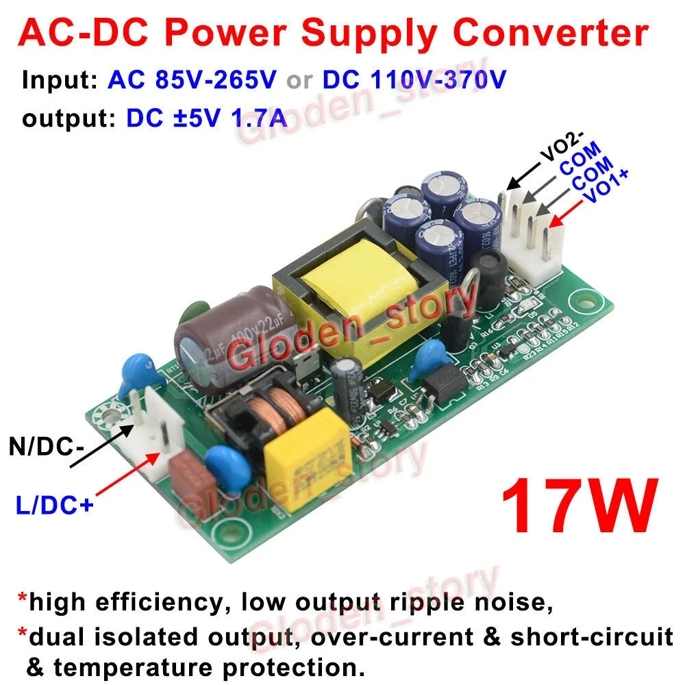AC-DC Power Supply Module AC 110V 220V 230V to DC ±5V ±12V ±15V Dual Output Mini Switching Buck Voltage Converter Board - view 2