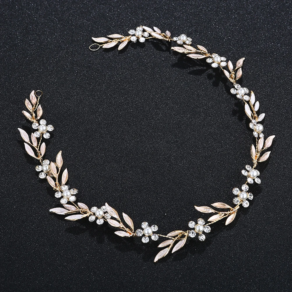 

Leaf Headband Bridal Hair Accessories Wedding Headpiece Golden Decorations for Bride