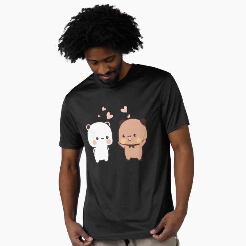 Hello Dudu, I Am Bubu Gift t shirt ‌kawaii‌ Panda Bear Cartoon Graphic tee Cute Y2K Clothes 100% cotton All size Tee S-6XL