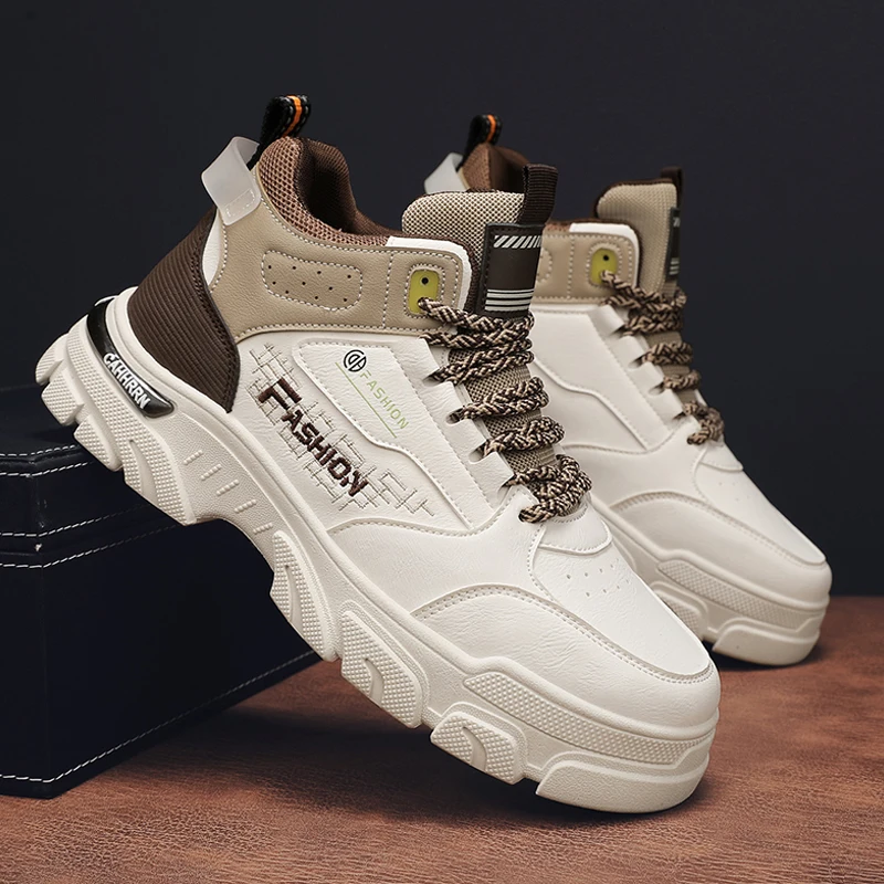 

Quality Men's Shoes Winter Keep Warm Man High Top Sneakers Plush Motorcycle Snow Boots Fad Comfort Mens Ankle Boots Botas Hombre