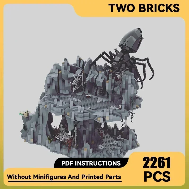 Anillos mágicos, modelo de película, bloques de construcción Moc, tecnología de cueva de araña de la muerte, bloques modulares, regalos, juguetes de Navidad, conjuntos DIY de montaje