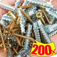 New Metal Expansion Tube Pipe Self Tapping Screw Drilling Plug Solid Serrated Thorny Wall Anchor Expansion Bolt Home Improvement