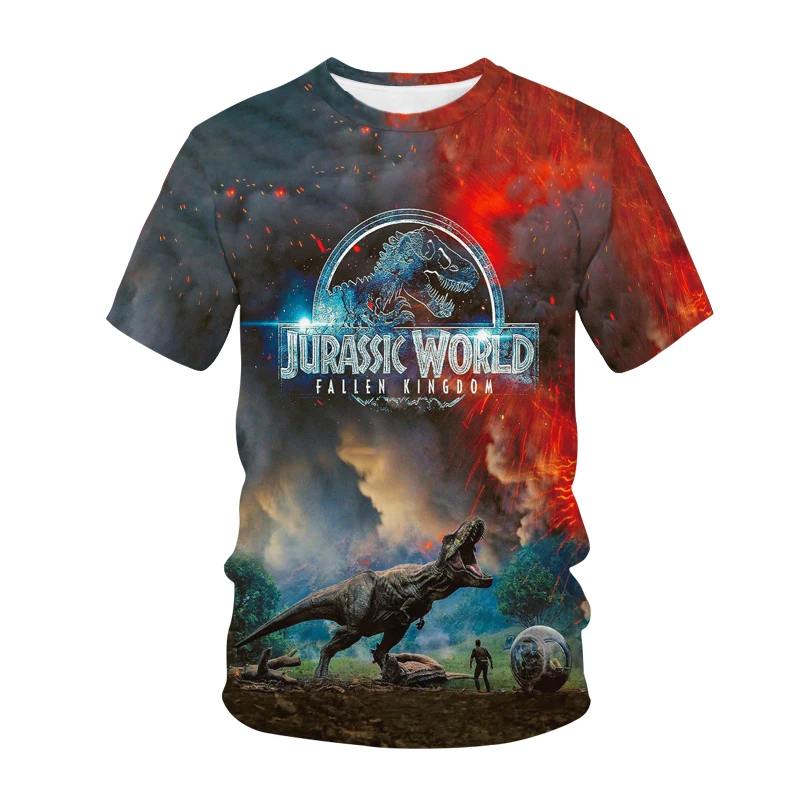 Jurassic Park Dinosaur 3D Print Kids T Shirt Summer Fashion Casual T-shirt Boys Girls Unisex Children's Clothing Tshirt Tops