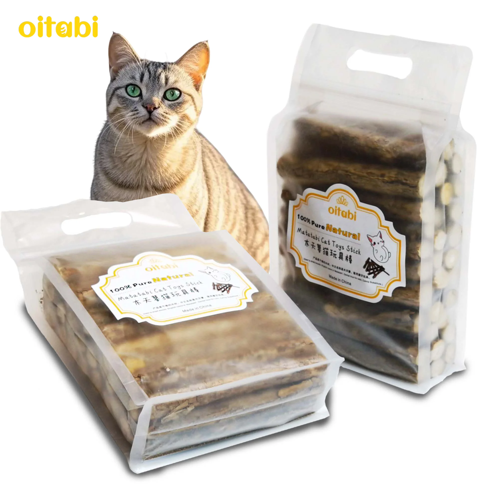 

Oitabi 500g Matatabi Cat Chew Stick Silvervine Sticks for Cats Silver Vine Sticks Cat Kicker Toy, Cat Toy Silvervine 120x11-15mm