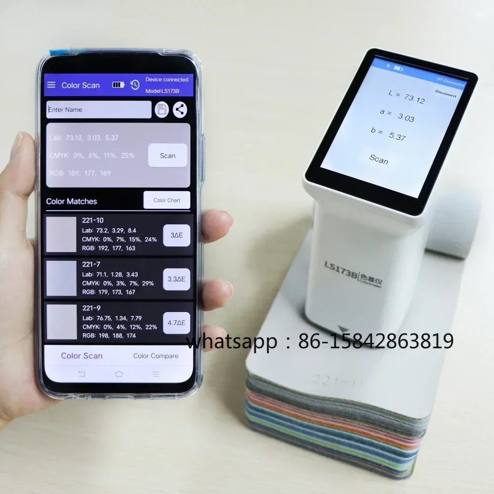 LS172 Colorimeter Fabric Color Meter Colorimeters Touch Screen Easy To Use Mobile APP Software for Car Paint Ceramic Food LS175