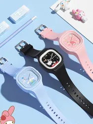 New Sanrio Cute Cartoon Watch Black Rice Hello Kitty Cinnamon Silicone Strap Quartz Children's Watch Girl Birthday Gift