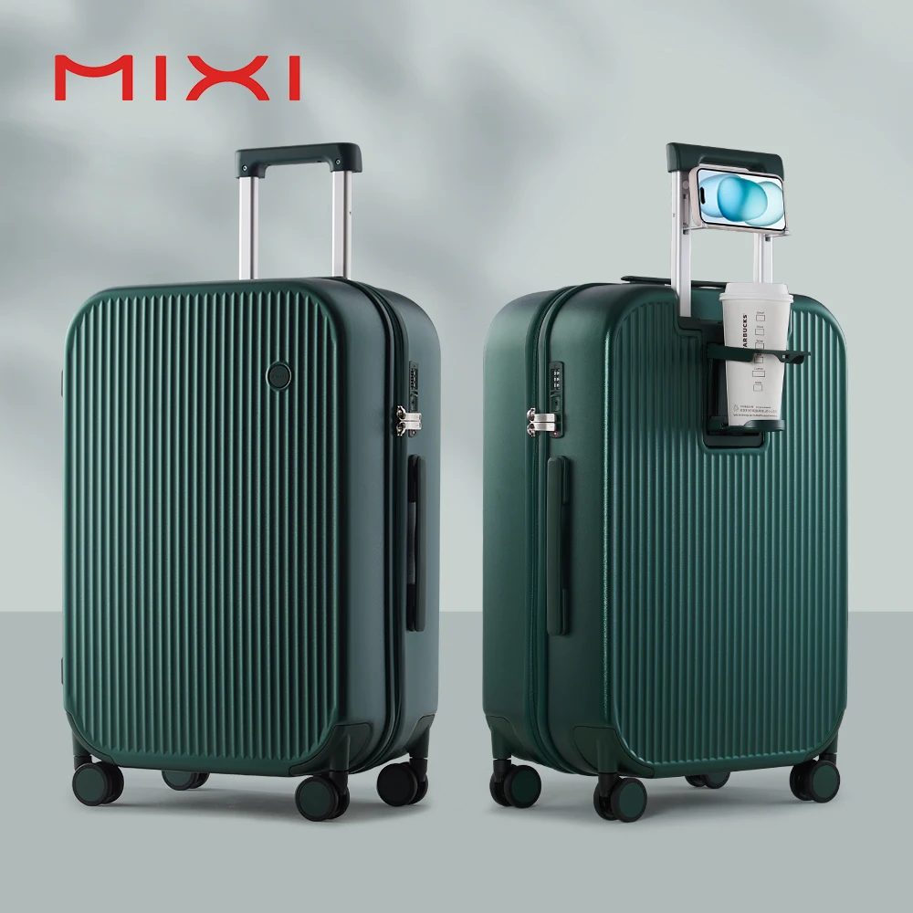 Mixi Nieuw Design Koffer Handbagage met Beker Telefoonhouder Harde schaal Rolling Bagage PC Spinner Wielen Trolleykoffer - afbeelding 1