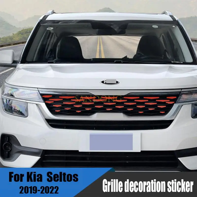 for Kia Seltos kx3 2019 2021 2022 grille exterior change color film decoration sticker modification