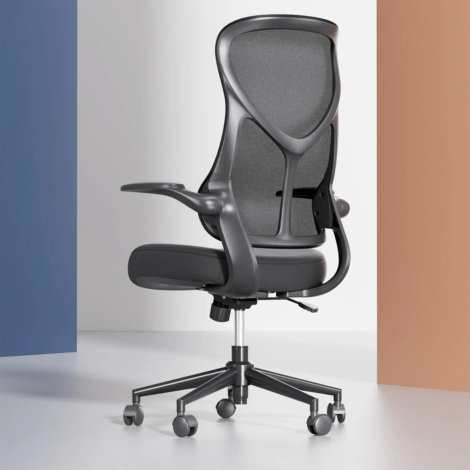 

Эргономичное офисное кресло с сетчатой спинкой, откидными подлокотниками, поясничной опорой и подголовником для дома и офиса, на заказ