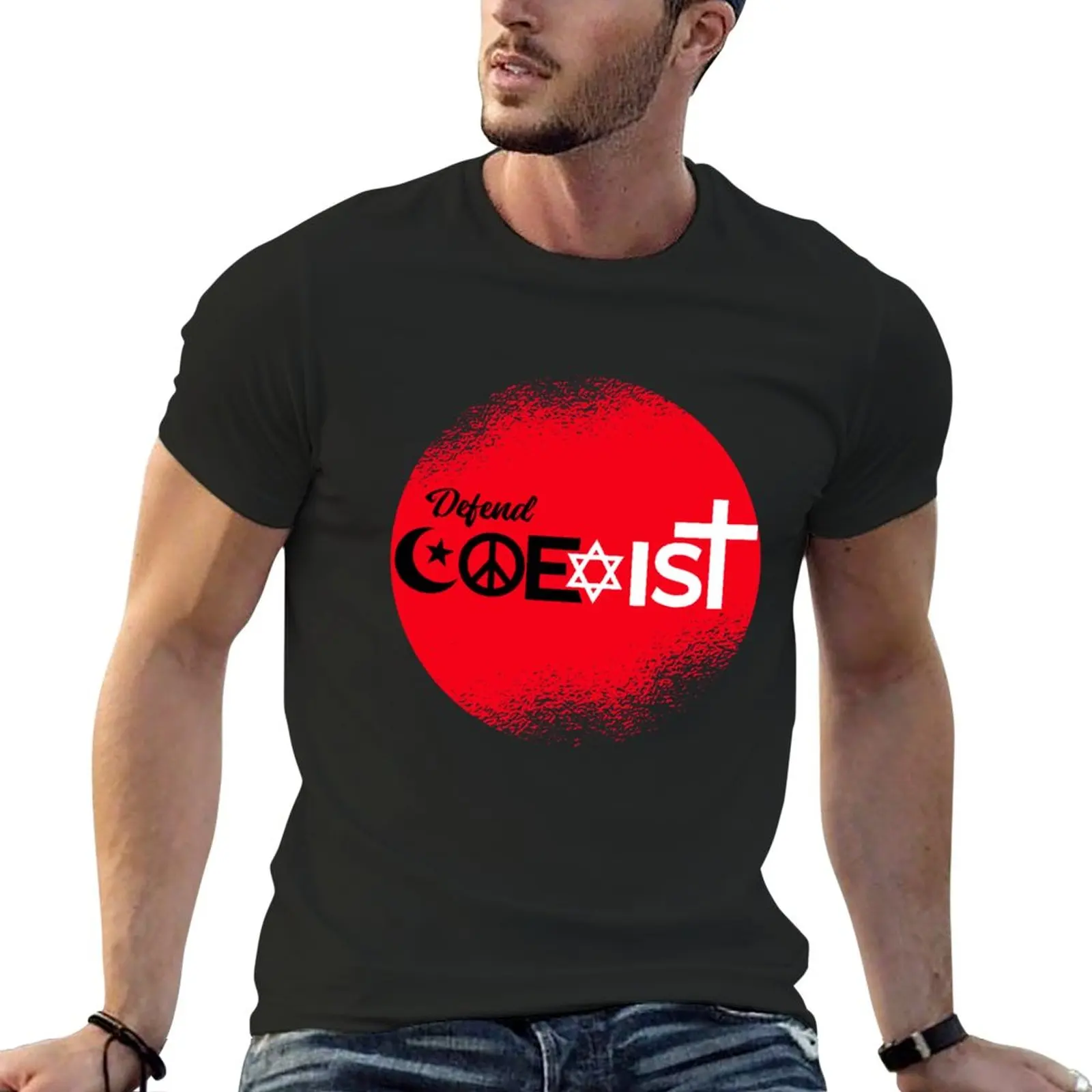 defend coexist T-Shirt cute clothes Short sleeve tee summer top t shirt men