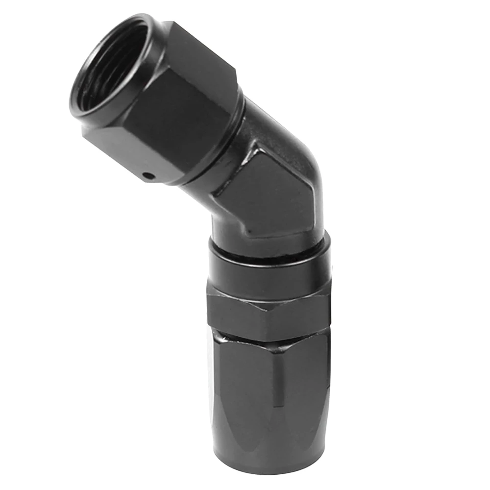 

8AN Hose End Fitting 45 Degree Swivel Coupler Low Profile Forged Fittings Adapter Union Aluminum Black