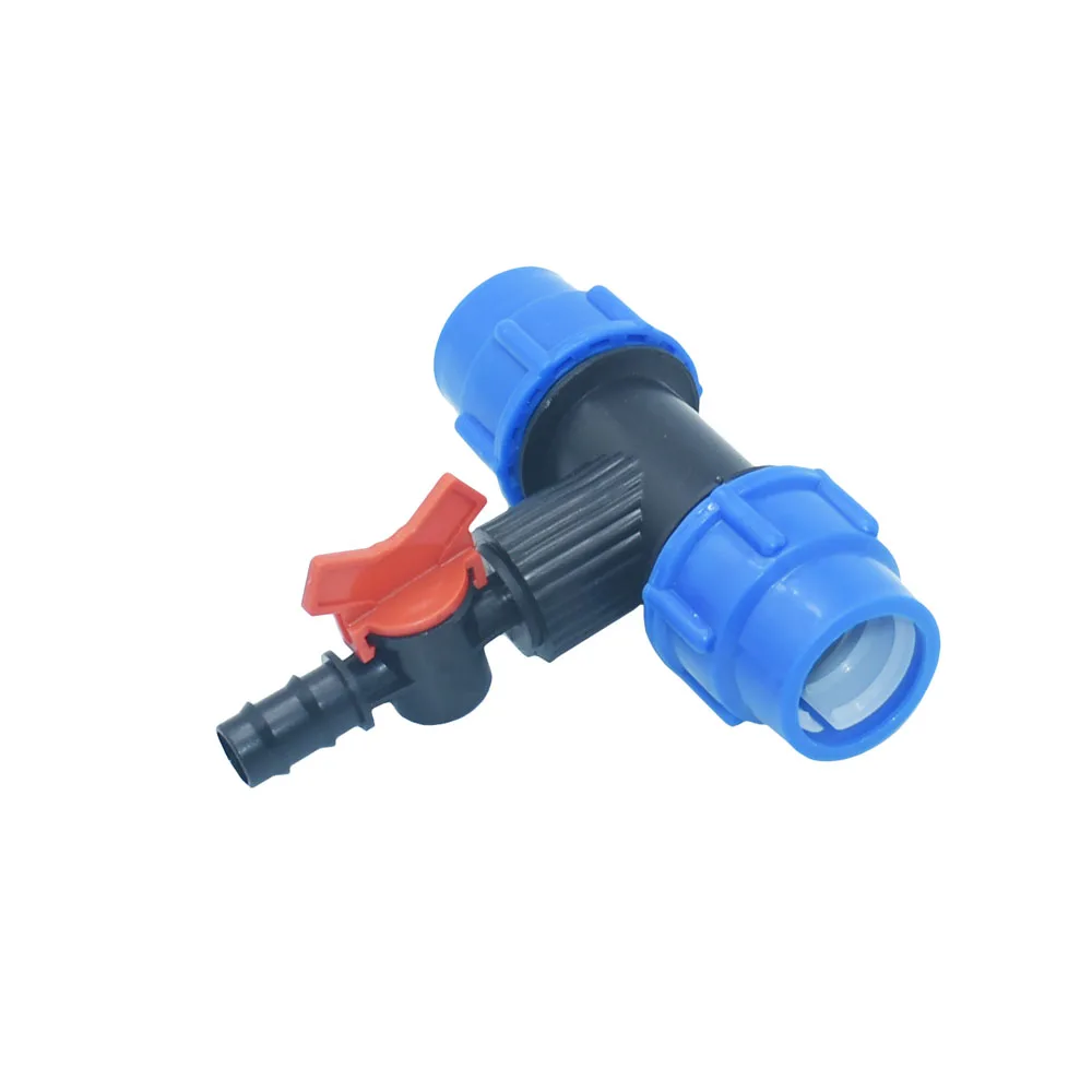 

32mm to 16mm 20mm Garden Hose Tap Tee Splitter Reducer Barb Connector Tap Valve 3-way Water Tube Fitting Drip Irrigation System