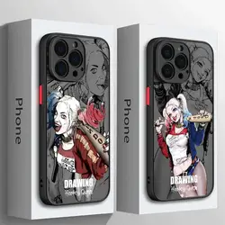 Harley Quinn Phone Case for Apple iPhone 15 Plus 14 Pro Max 13 12 Mini 11 Pro XR 8 SE 7 XS MAX Matte Cover