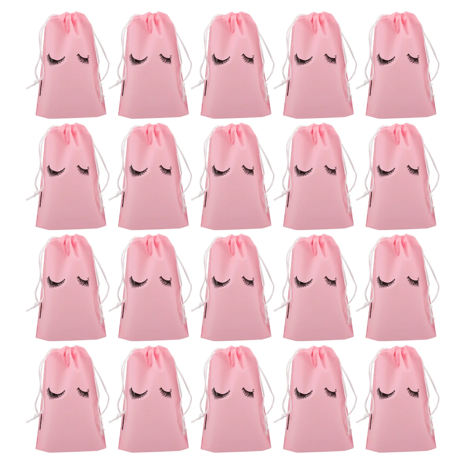 

50Pcs Drawstring Lash Makeup Pouch Bags Travel Organizer Eyelash Aftercare Supplies Small Business Use
