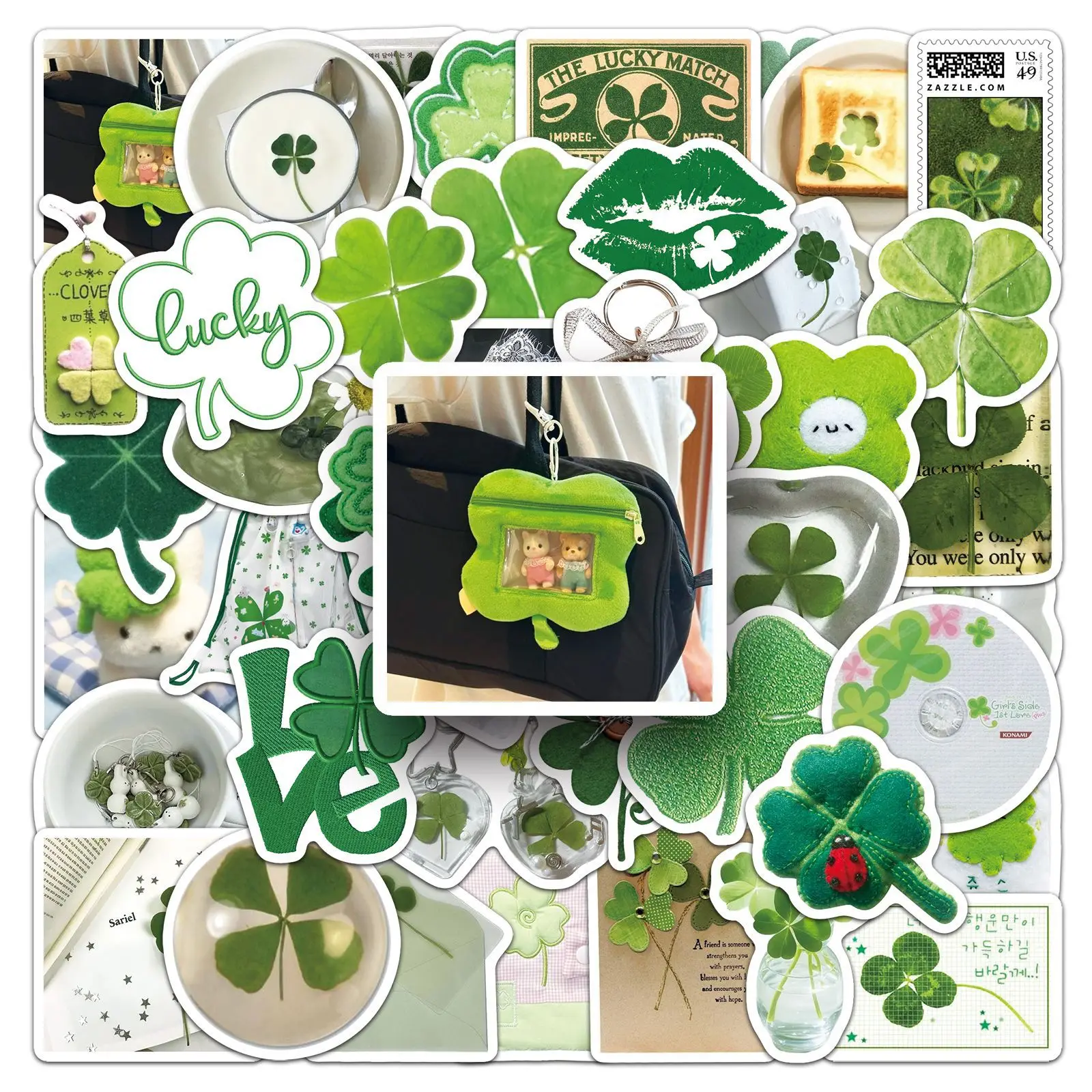 

50PCS Clover Ins Style Graffiti Stickers Personalized Creative Decoration Mobile Phone Case Laptop Suitcase Waterproof Stickers