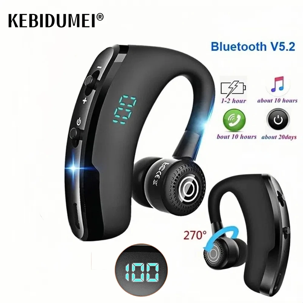 V9S Bluetooth 5.2 Earphone Sport Driver Car Wireless Headphone With Mic HD Handsfree Calling Stereo Music Business Headset — product photo 1 of 1
