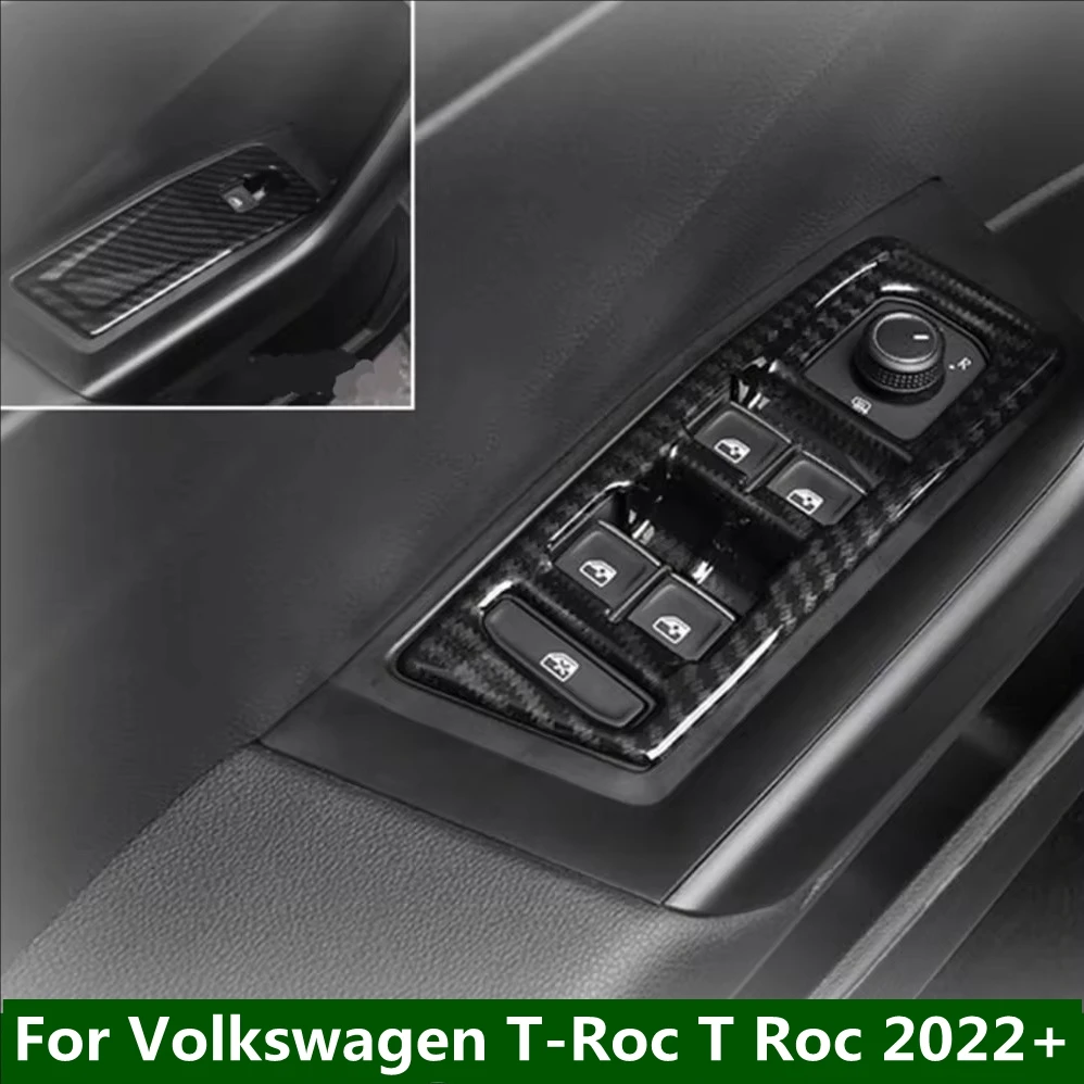 

Door Handle Holder Glass Lift Button Switch Decoration Panel Cover Trim Fit For Volkswagen T-Roc T Roc 2022 2023 Car Accessories