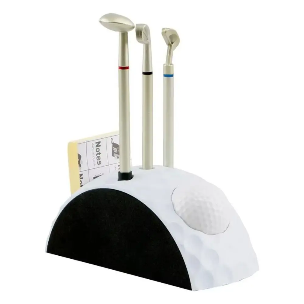 

1 set Golfer Pens Mini Desktop Golf Decoration Decoration Anti Slip Base Golf Ball Pencil Holder Novelty 3 Colors Golf Pen Set