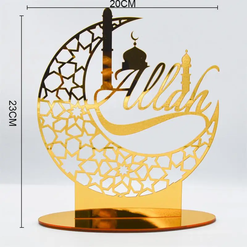 2/5PCS Remus Festival Ornaments Beautiful Decorative Ornaments Eid Mubarak Decoration Home Decor Gift Ornaments Gold Acrylic