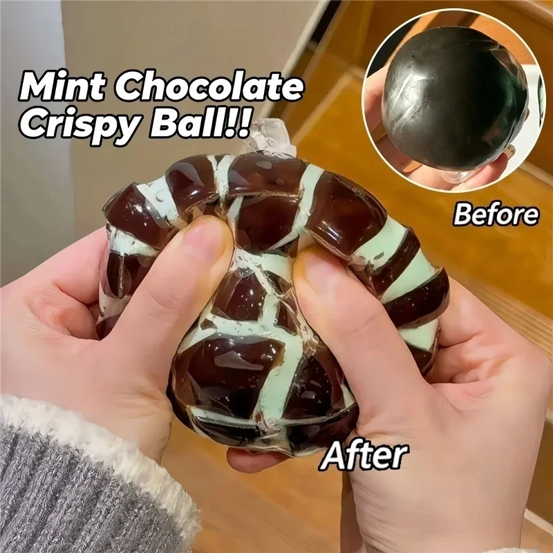 Chocolate Crack Squeeze Stress Relief Ball Crispy Sound ASMR Sensory Decompression Toy for Adults Hand Daily Anxiety Relax Gift
