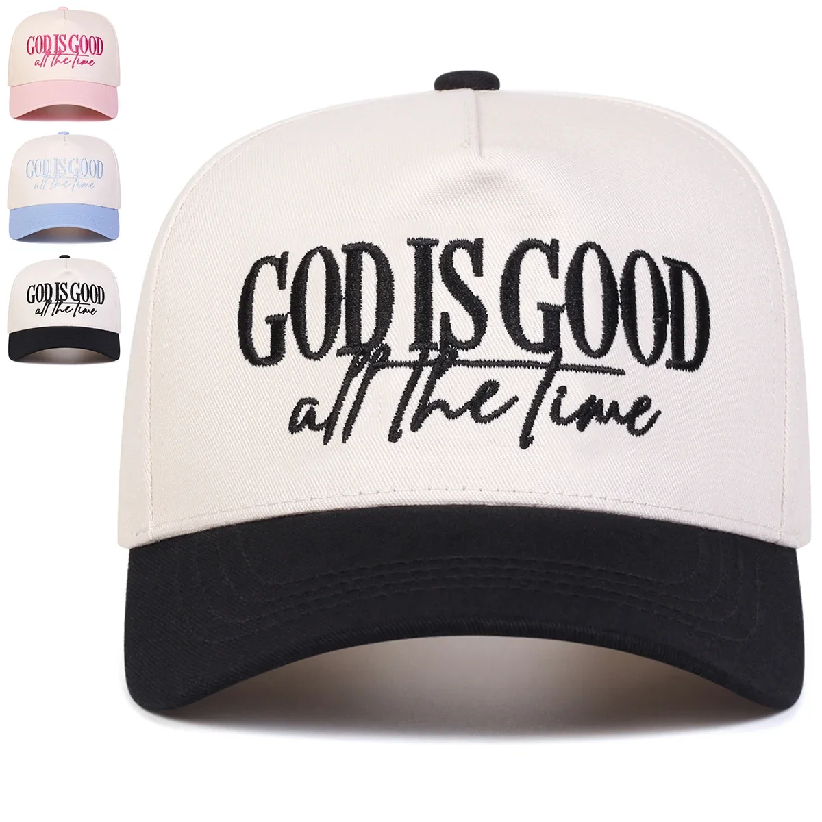 Unisex GOD IS GOOD ALL THE TIME Embroidery Baseball Caps Spring Autumn Outdoor Adjustable Casual Hats Sunscreen Hat Sports Cap