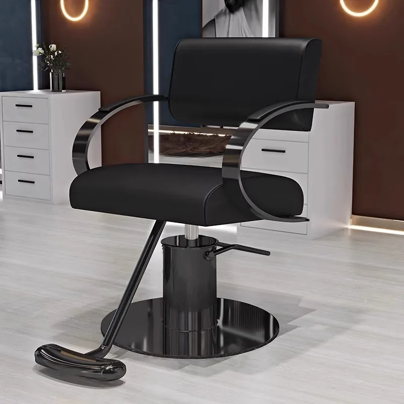 High-end stainless steel barber shop chair hair salon dedicated Internet celebrity simple trendy shop perm and dyeing