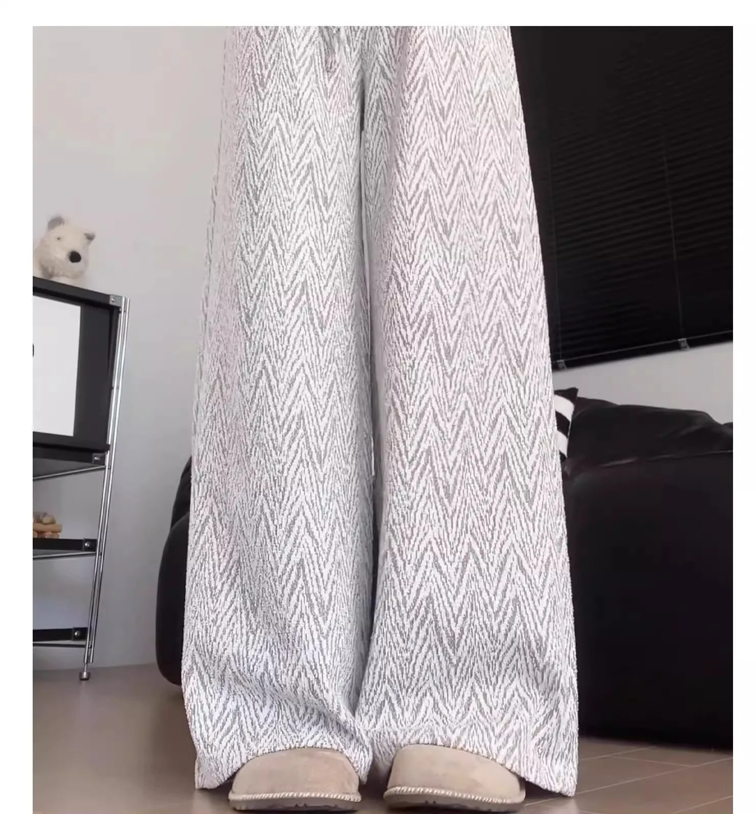 Pantalon femme violet automne tendance urbaine velours côtelé à carreaux Patchwork couches scène artistique plié Jacquard Streetwear