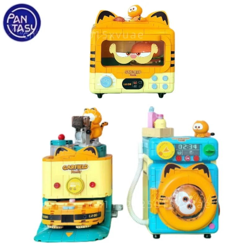 Pantasy Garfield Building Blocks Cartoon Home Appliances Series Assembling Toy Model Desktop Decoration Children's Birthday Gift