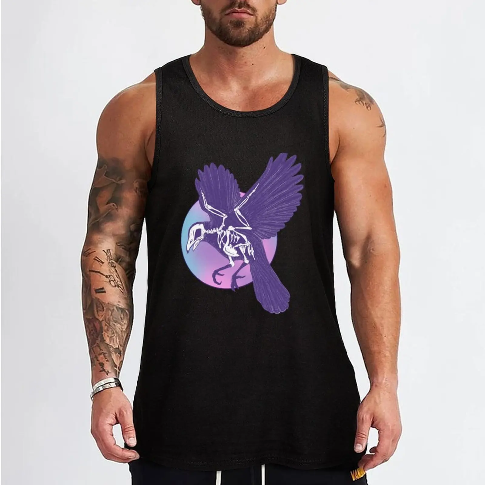 Crow skeleton and moon Tank Top sports clothes for men bodybuilding t-shirt gym accessories men