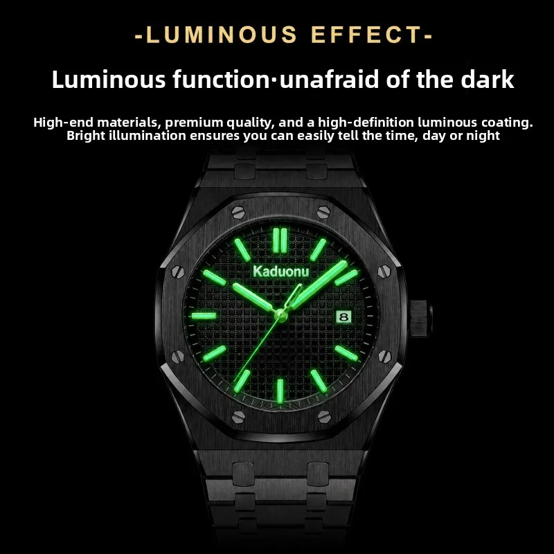 Men's Octagonal Design Quartz Watch