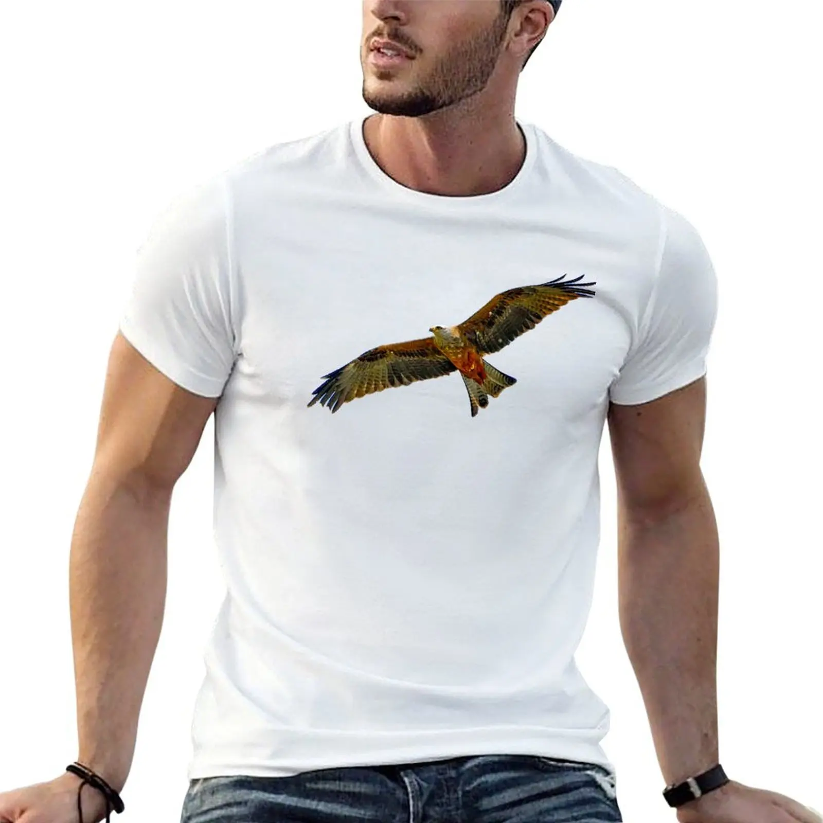 Soaring Red Kite T-Shirt boys animal print summer tops slim fit t shirts for men