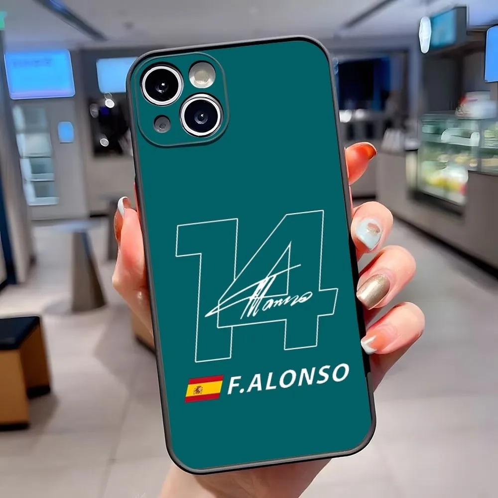 A-Alonso 14 Aston Martin F1 custodia per telefono Cover posteriore traslucida opaca per IPhone 15 Pro Max 14 Pro 13 11 12 Mini Xs X Xr 7 8 Plus