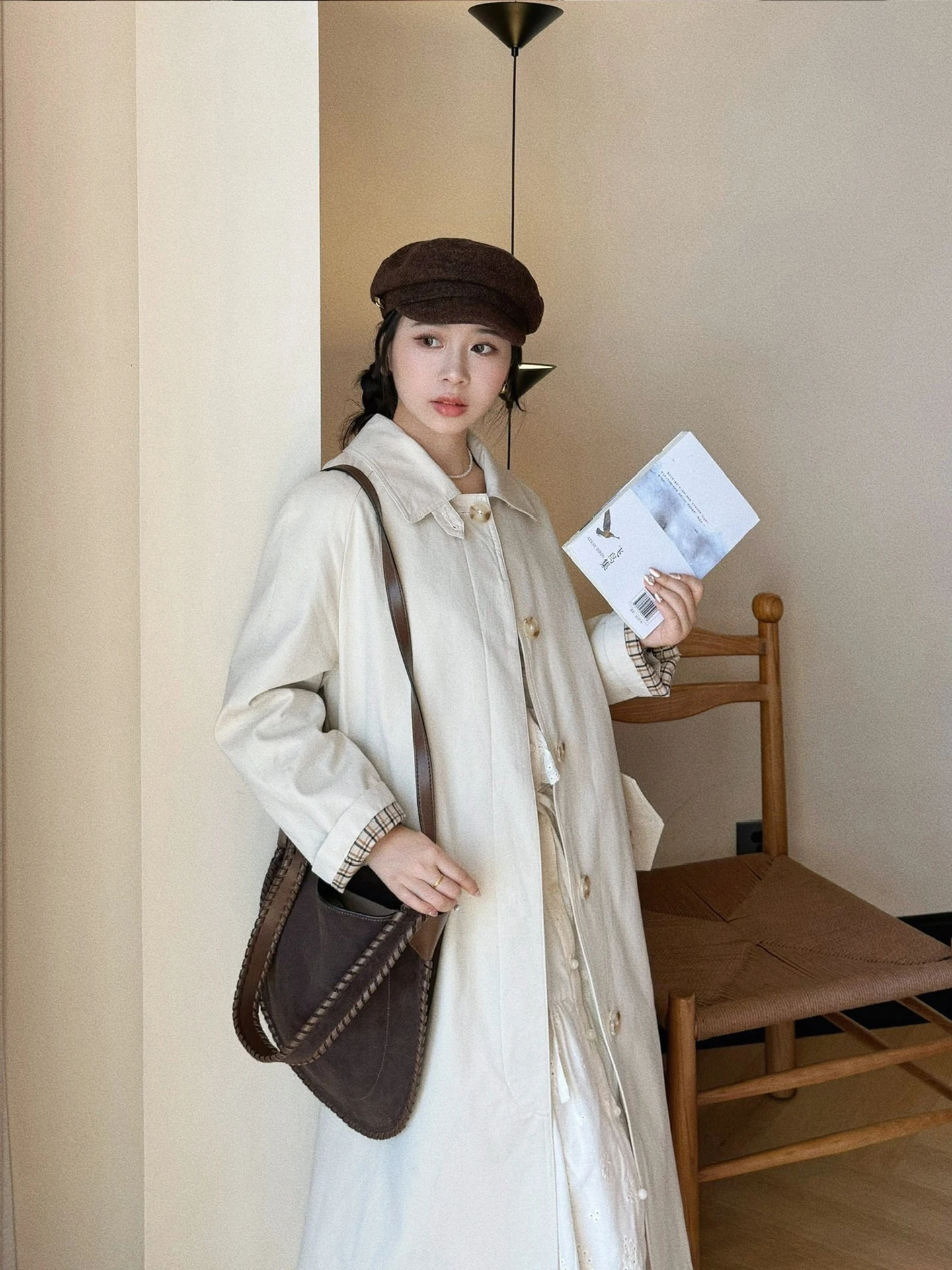 

Утепленное женское длинное пальто Berlin S Spring New, маленький размер, повседневная верхняя одежда в стиле ретро, для поездок на работу, из полиэфирного волокна