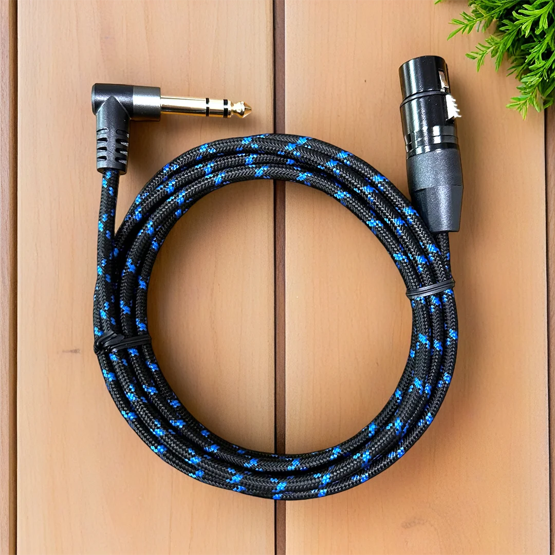 Kabel audio 90 stopni 6,35 mm do XLR TRS, zbalansowany, XLR Cannon Stereo, mikrofon Karon, konsola miksująca, przedłużacz do karty dźwiękowej — zdjęcie produktu 4