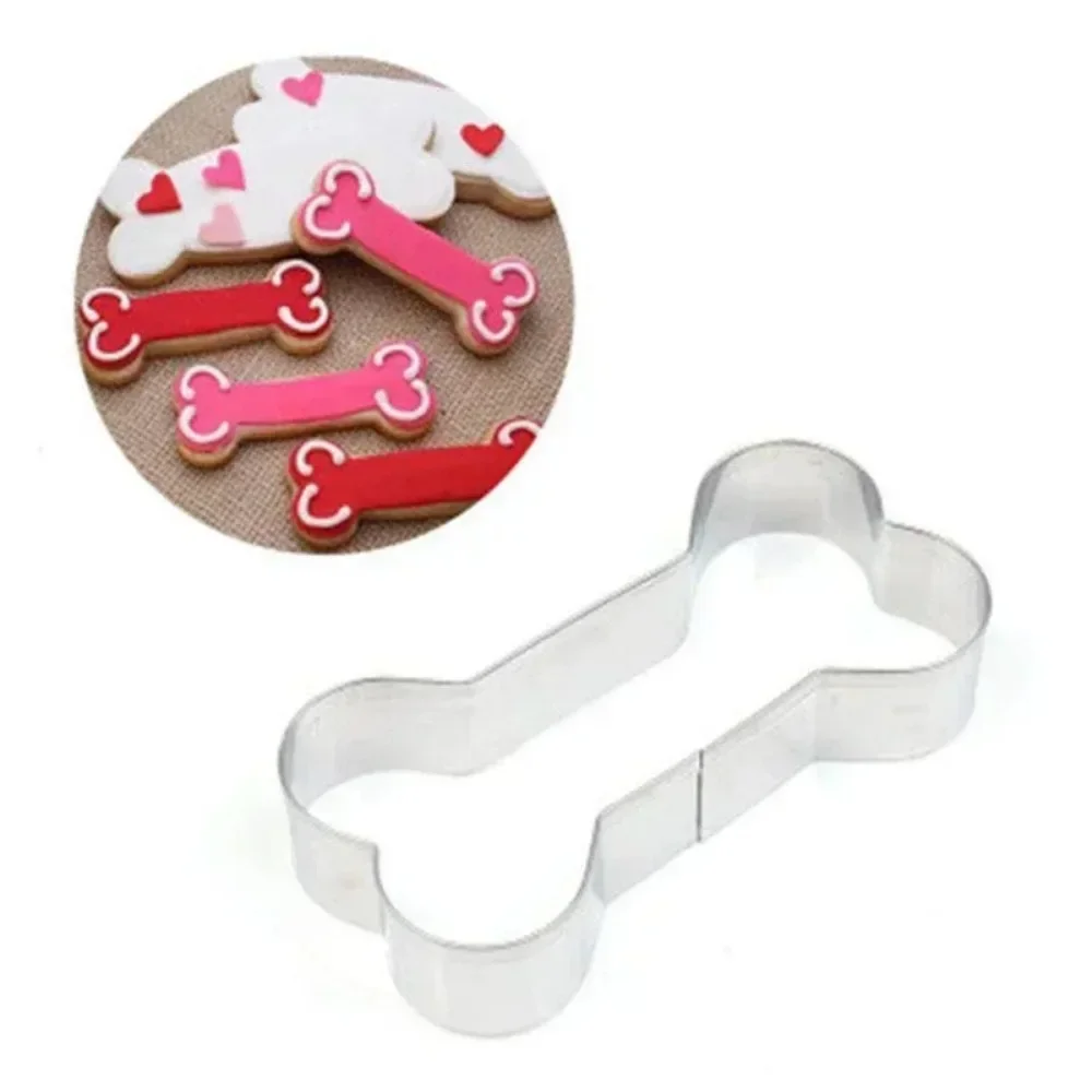 1Set Cookie Cutter Mold Stainless Steel DIY Bone Dog Footprint Cake Cookie Cutting Mold Baking Tool