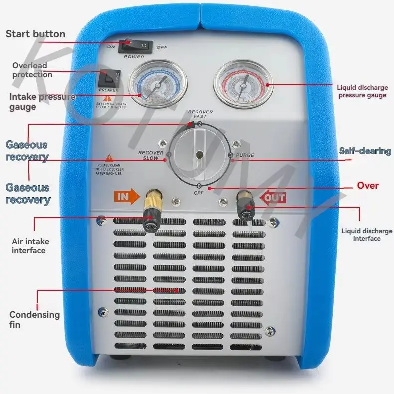 RR250 Refrigerant Recovery Machine Oil and Gas Separation Refrigerant Fluorine Extraction Machine