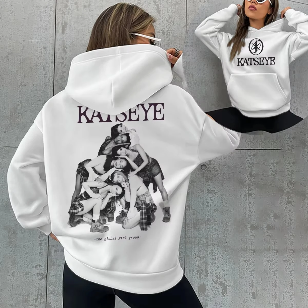 

New Vintage Gothic Sweatshirts Katseye Hip Hop Streetwear Women Men Pop Music Lover Spring Autumn Hoody Fun Katseye Hoodies