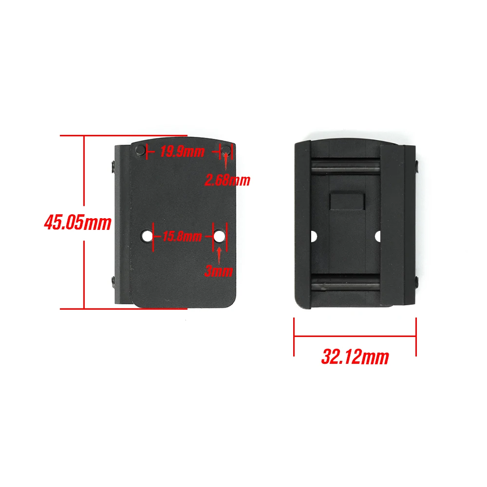 Tactical Optical Low Picatinny Rail Mount w/Original Footprint For RMR Red Dot Sight