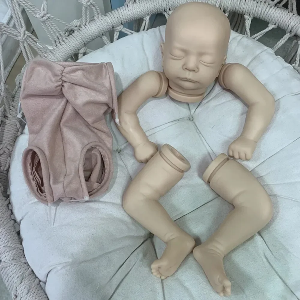 19Inch Reborn Kit Kai Newborn Baby Unpainted Fresh Color Doll Parts with Cloth Body Kit Bebé Reborn Drop Shipping Reborn