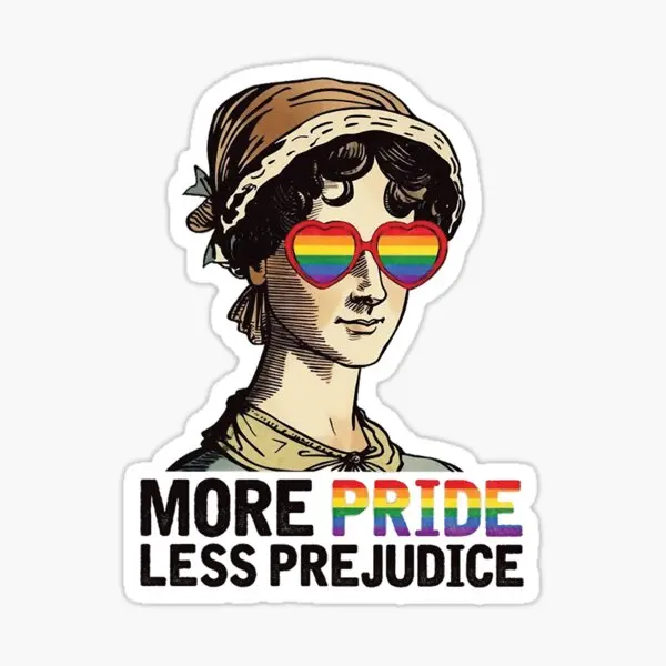 More Pride Less Prejudice Lgb Jane Aust  Stickers for Laptop Kid Wall Background Bumper Anime Decor  Living Room Luggage Cute
