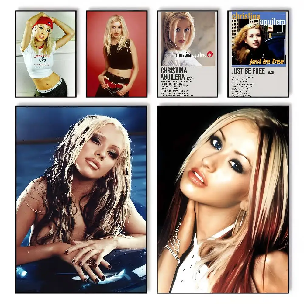Póster artístico de Christina Aguilera Singer, lienzo estético HD, papel de impresión, arte de pared para sala de estar, Bar, decoración del hogar a la moda
