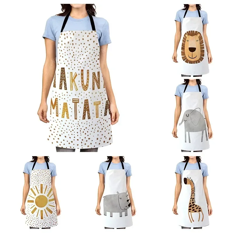Delantal de cocina estético para mujer, delantal de trabajo de camarero de princesa impermeable original para niños, planta boho nórdica a prueba de aceite
