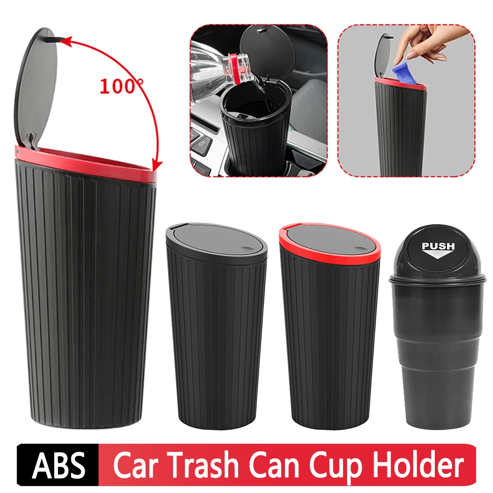 Car Trash Can Cup Holder Leakproof Car Interior Rubbish Container Waterproof Vehicle Garbage Bin Large Capacity Automobile Parts