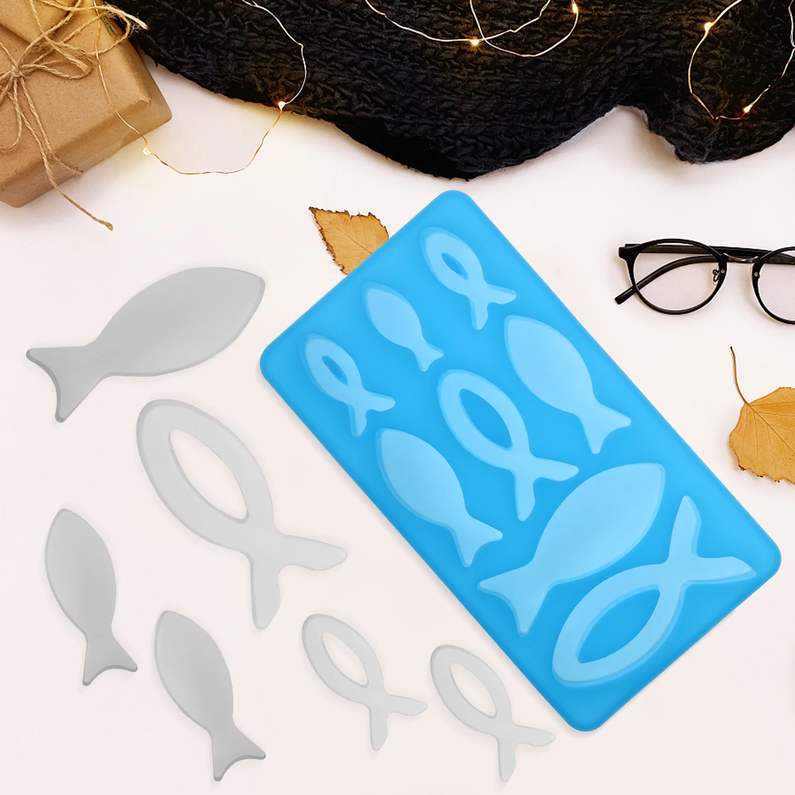 

2 шт. силиконовая форма в форме рыбы, 8 полостей, пищевая гибкая антипригарная форма для выпечки торта, шоколадного мыла, желе