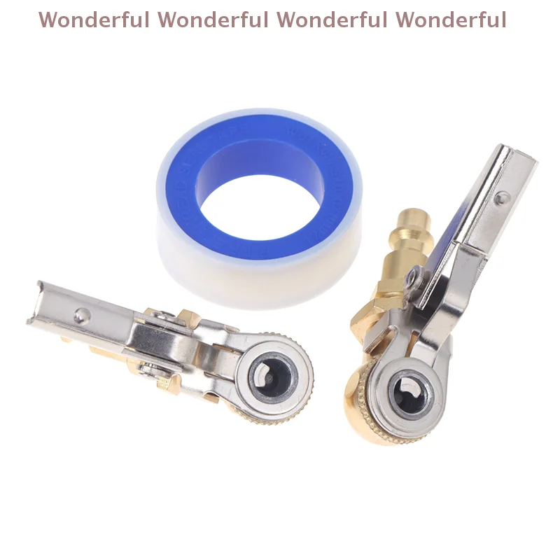 Válvula infladora de mandril de ar para pneu de carro, 2 peças com cinto de matéria-prima, bola fechada de latão, 1/4 polegadas, fnpt, fluxo fechado, inflador de pneus