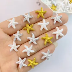 50Pcs New Cute Resin Mini Starfish Collection Flat Back Manicure Parts Embellishments For Hair Bows