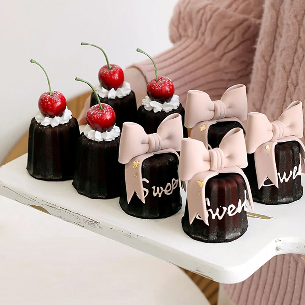 

simulation sweets fake dessert Festive & Party Supplies happy birthday hat bow bear design cherry fruit tart cake Cannelés