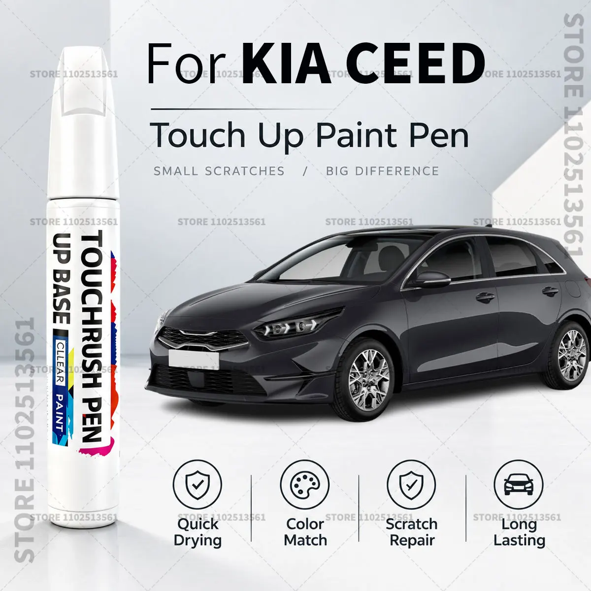 Automotive Touch Up Paint Pen Scratch Repair Marker for Car Body Bumper Door Paint Restoration Accessories For KIA CEED White