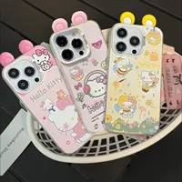 3D Ears Hello Kitty Case For OnePlus 11 12 Nord 4 3 Lite 8T 2 ACE 2 3 4 10R cover Matte Laser IMD Cute Hard