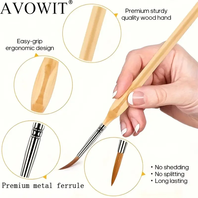 11pcs High-Quality Art Brush Set, Thin and Precise Brushes for Details and Shapes, Art Supplies, Perfect Gifts for People